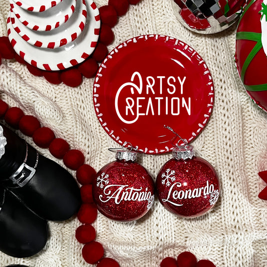 Red plastic ornament