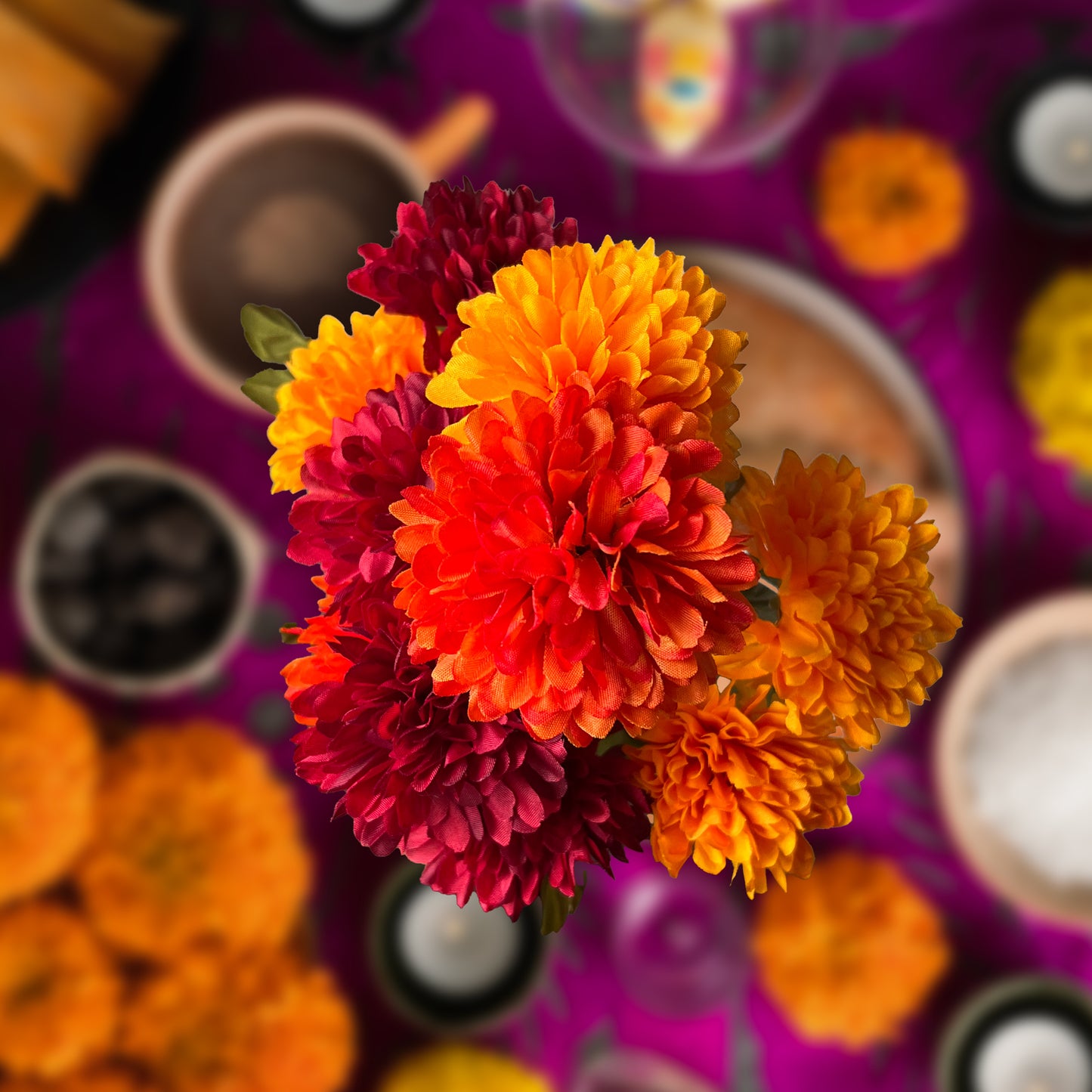 Assorted fake marigold/cempasúchil