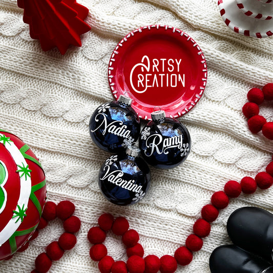 Personalized shinny blue ornament