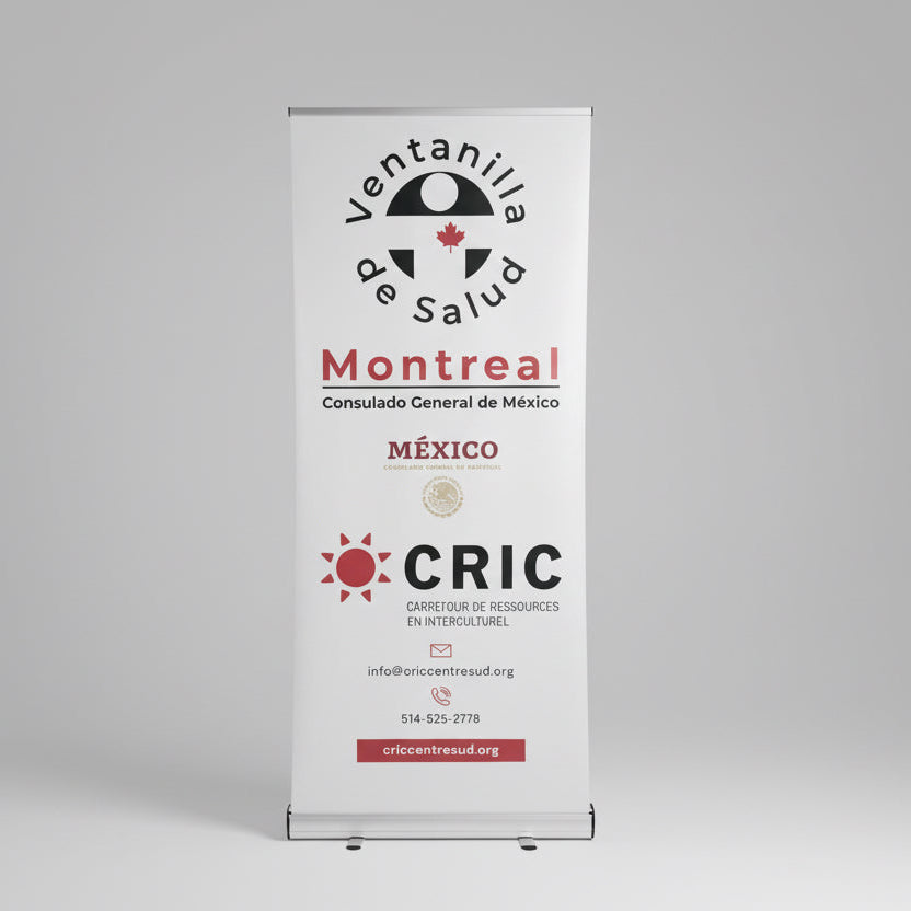 Banner with multiple logos and text on a white background