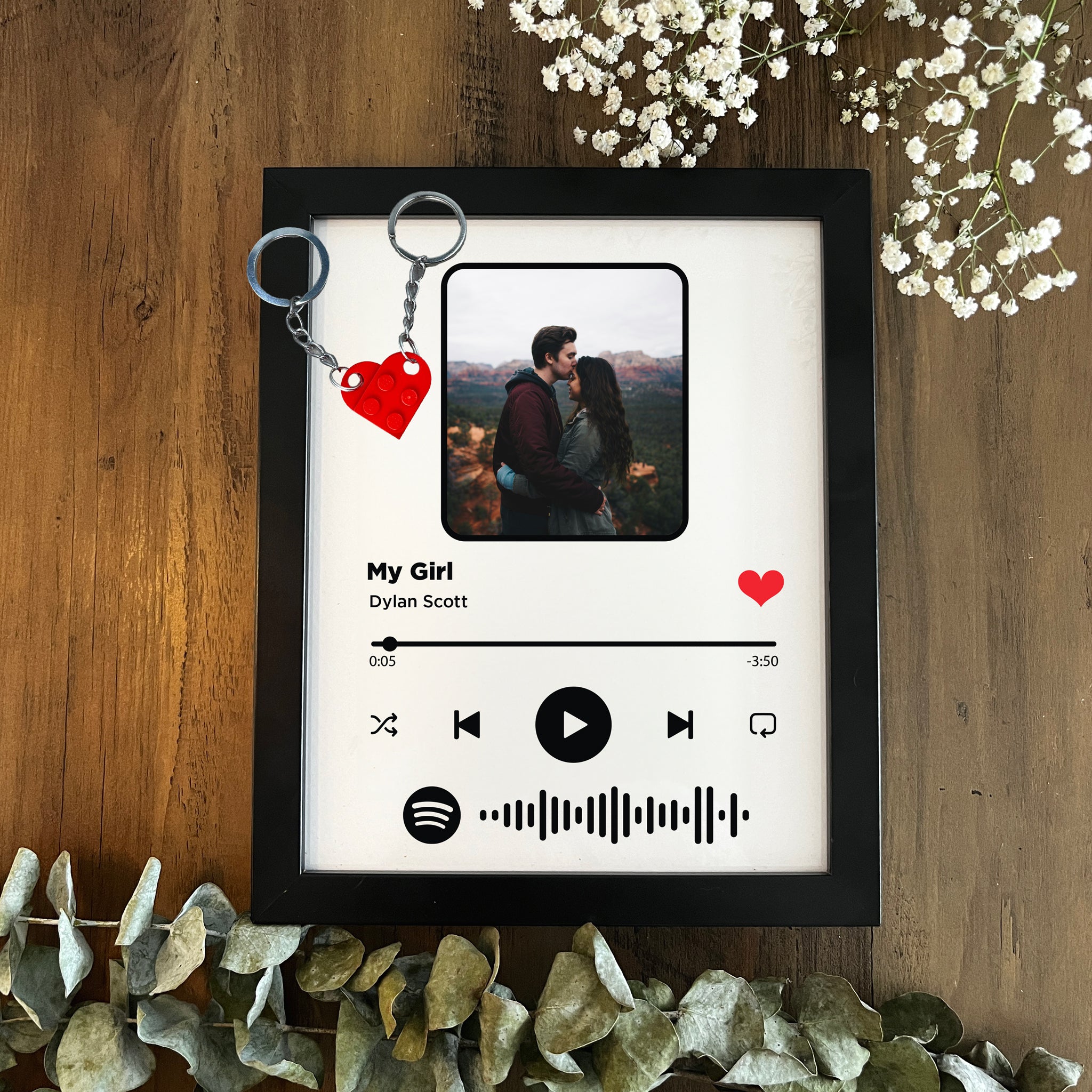 String Spotify Heart Paper Spotify frame and heart keychains bundle – Artsy Creation