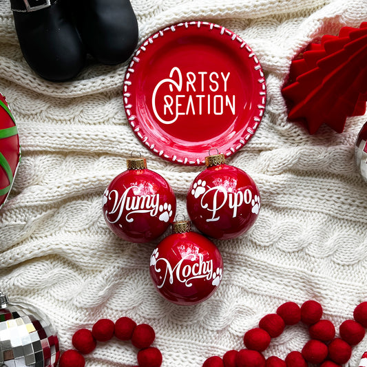 Personalized red ornament